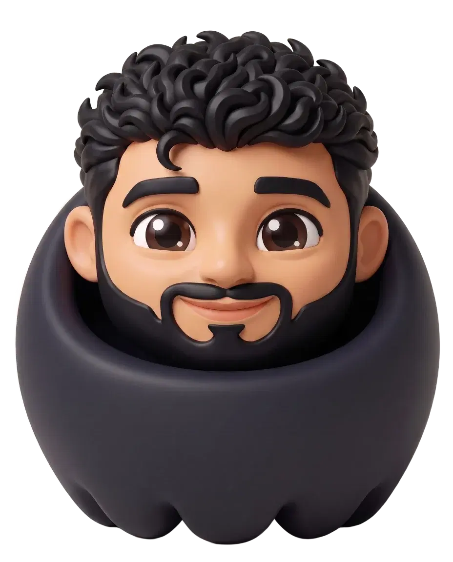 Alberto Ureña's Shokuin Daruma: the navy staff Daruma with his dark hair and full beard.